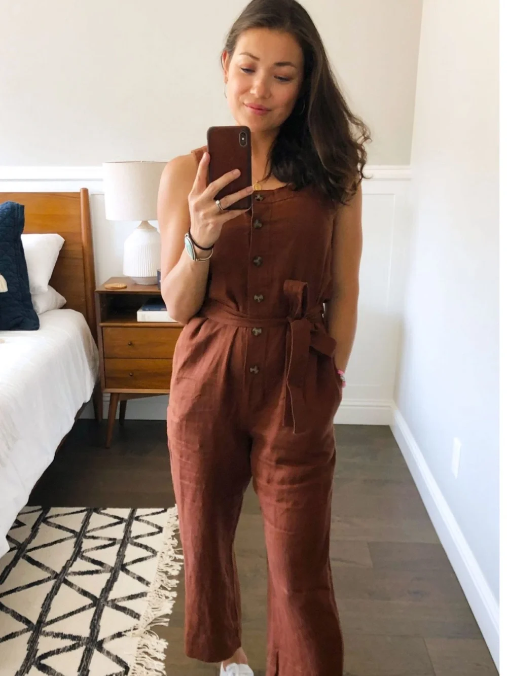 Everlane picnic jumpsuit in rosewood